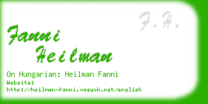 fanni heilman business card